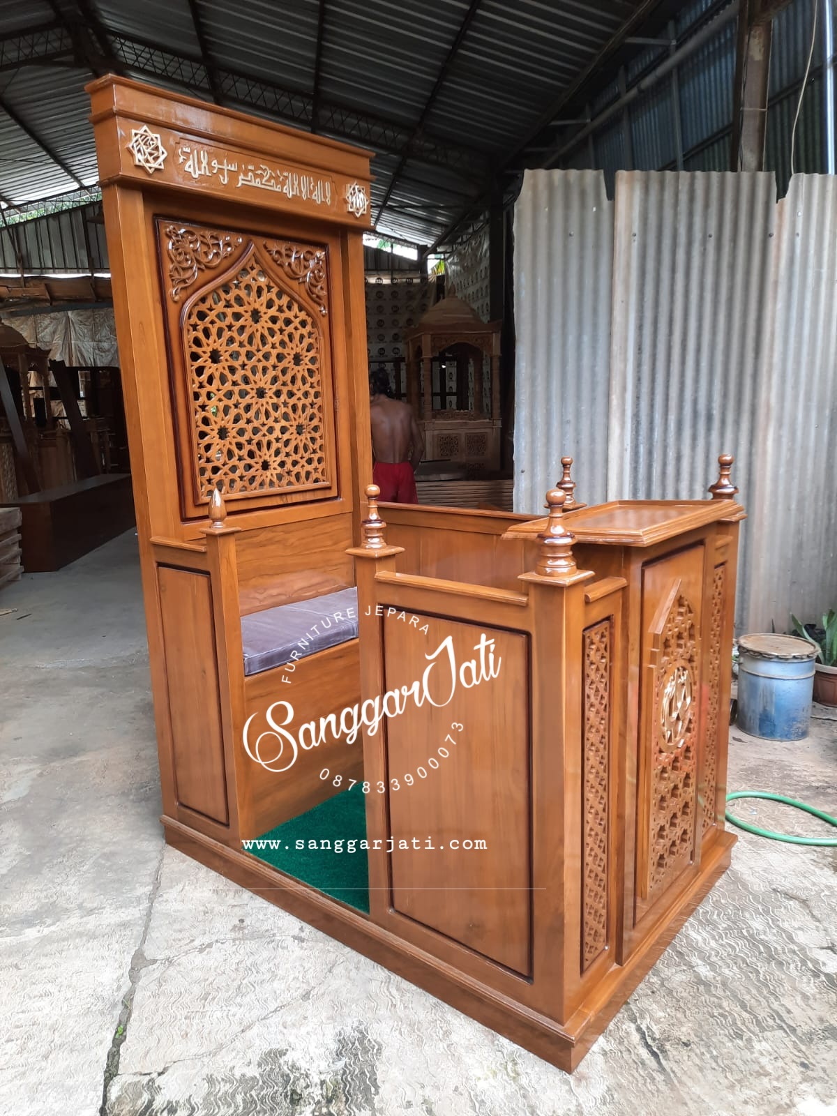 mimbar masjid, mimbar jati minimalis, mimbar masjid terbaru, mimbar murah, mimbar masjid minimalis