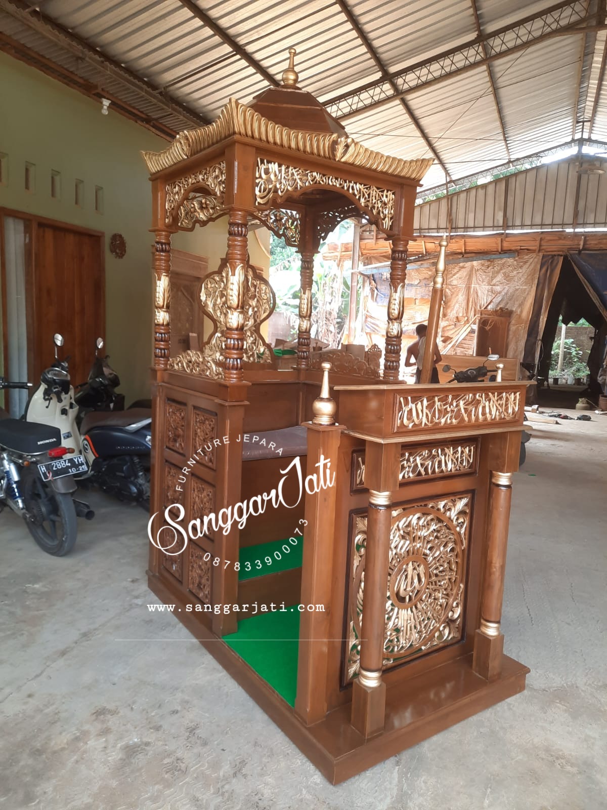 mimbar masjid, mimbar jati minimalis, mimbar masjid terbaru, mimbar murah