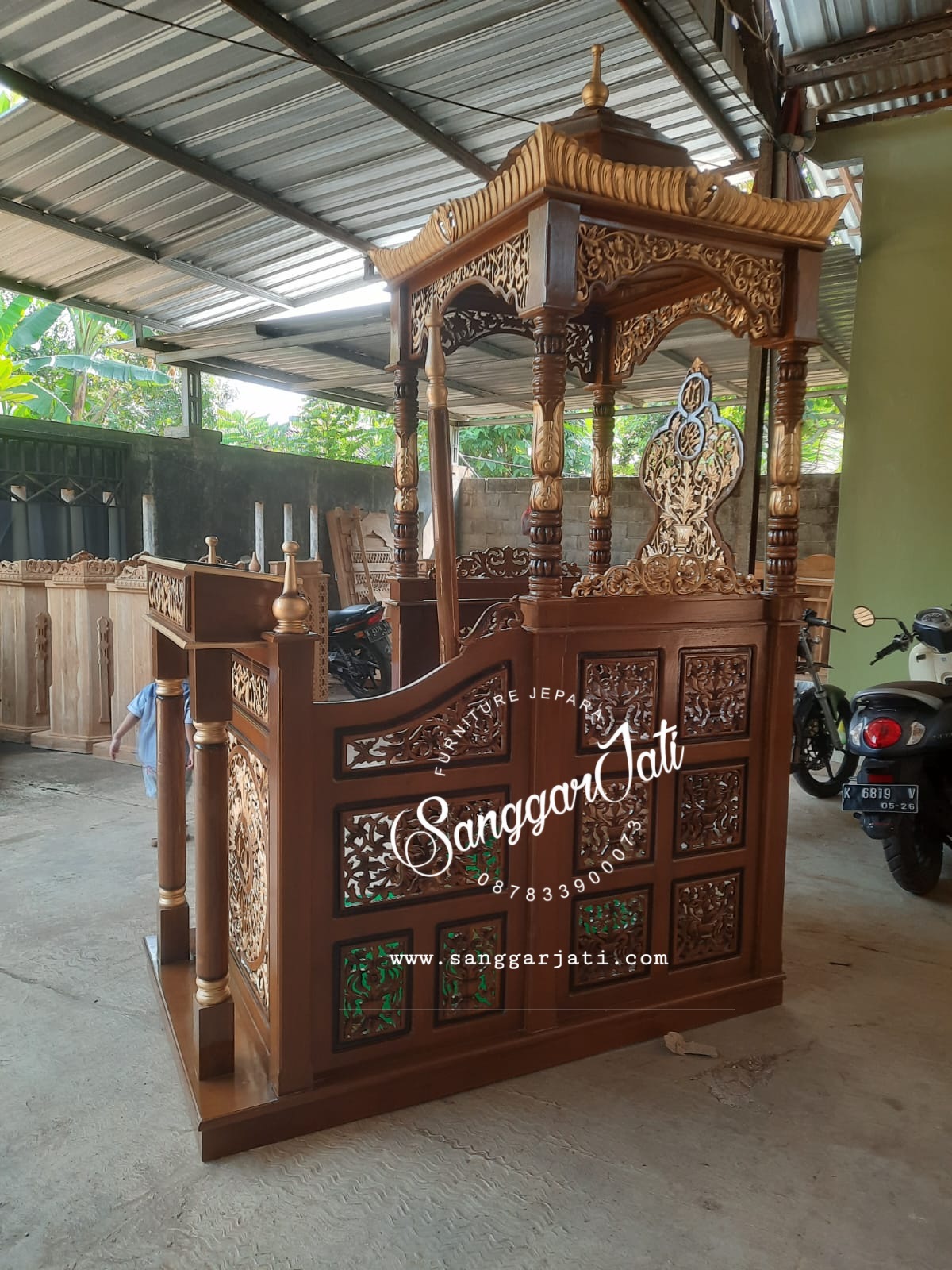mimbar masjid, mimbar jati minimalis, mimbar masjid terbaru, mimbar murah