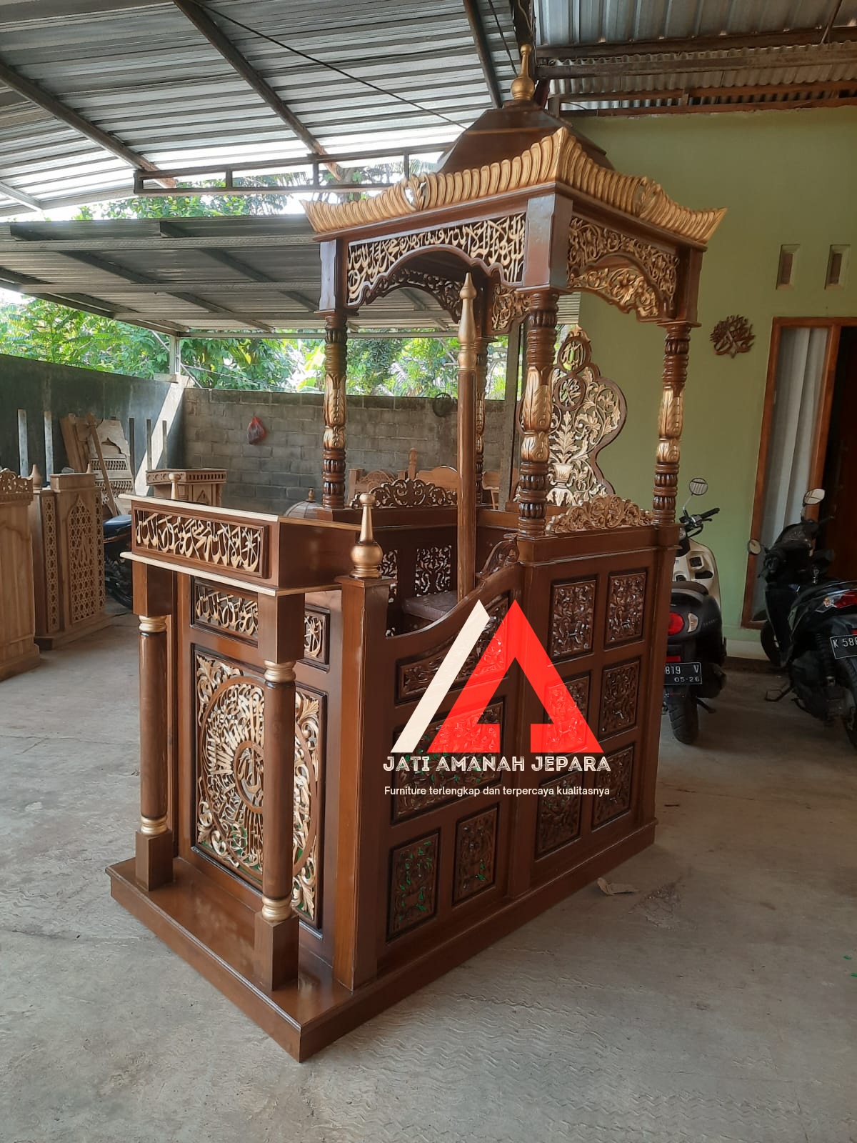 mimbar masjid, mimbar jati minimalis, mimbar masjid terbaru, mimbar murah