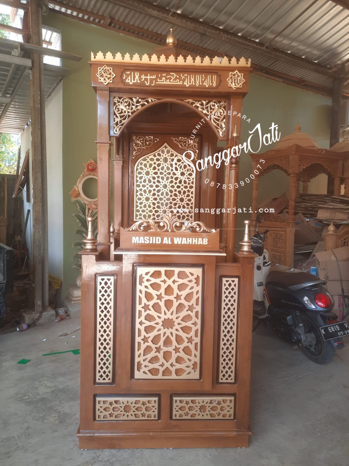 mimbar masjid, mimbar jati minimalis, mimbar masjid terbaru, mimbar murah