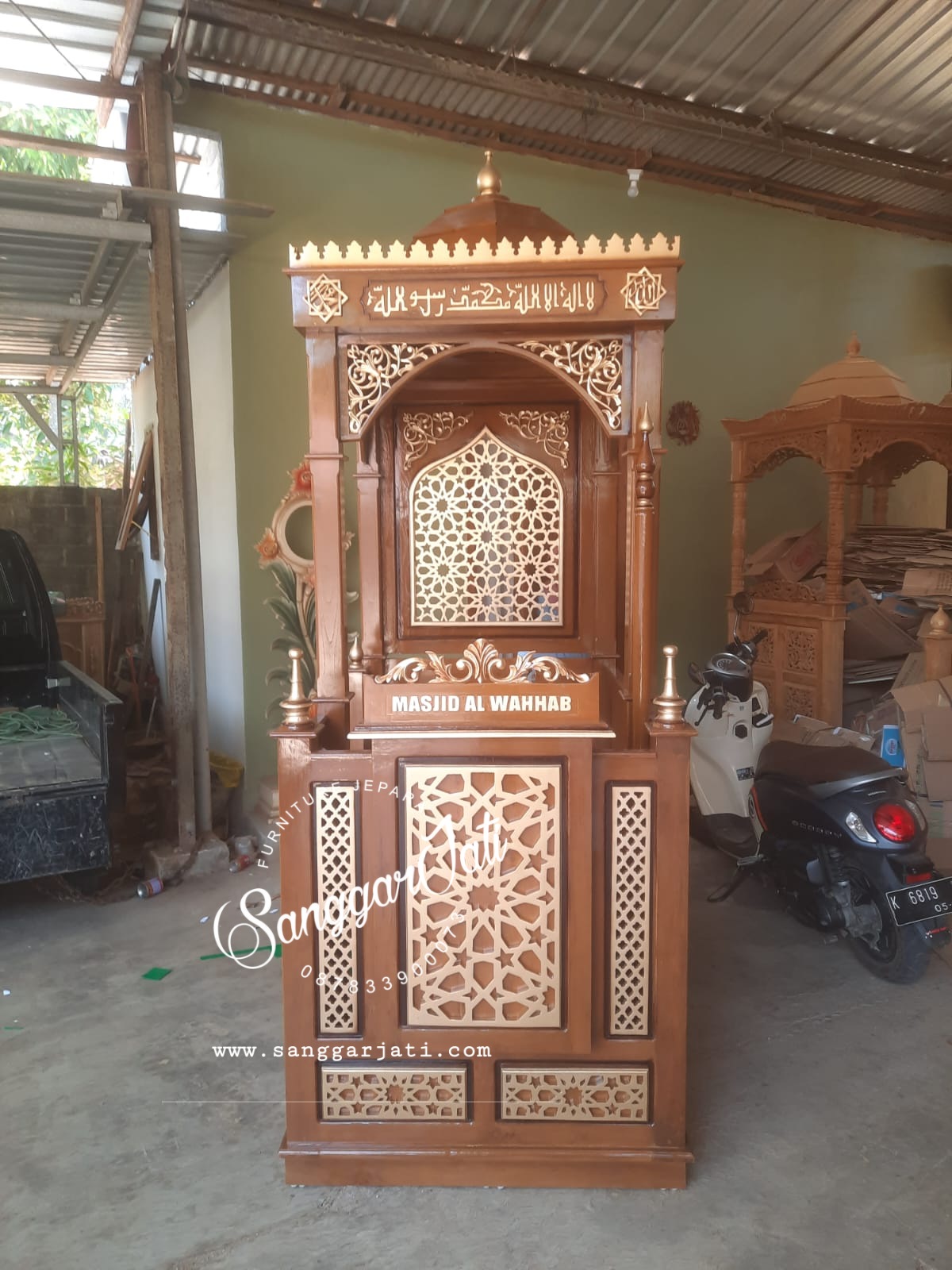 mimbar masjid, mimbar jati minimalis, mimbar masjid terbaru, mimbar murah