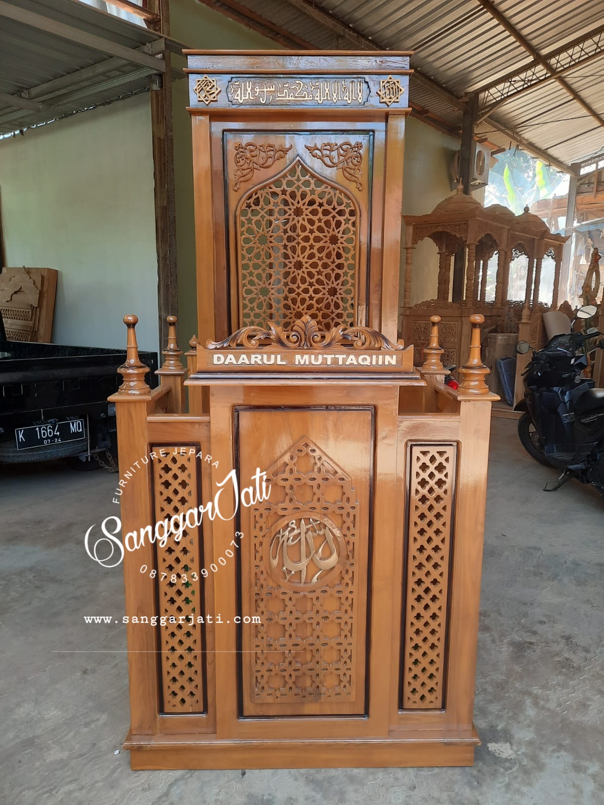 mimbar masjid, mimbar jati minimalis, mimbar masjid terbaru, mimbar murah