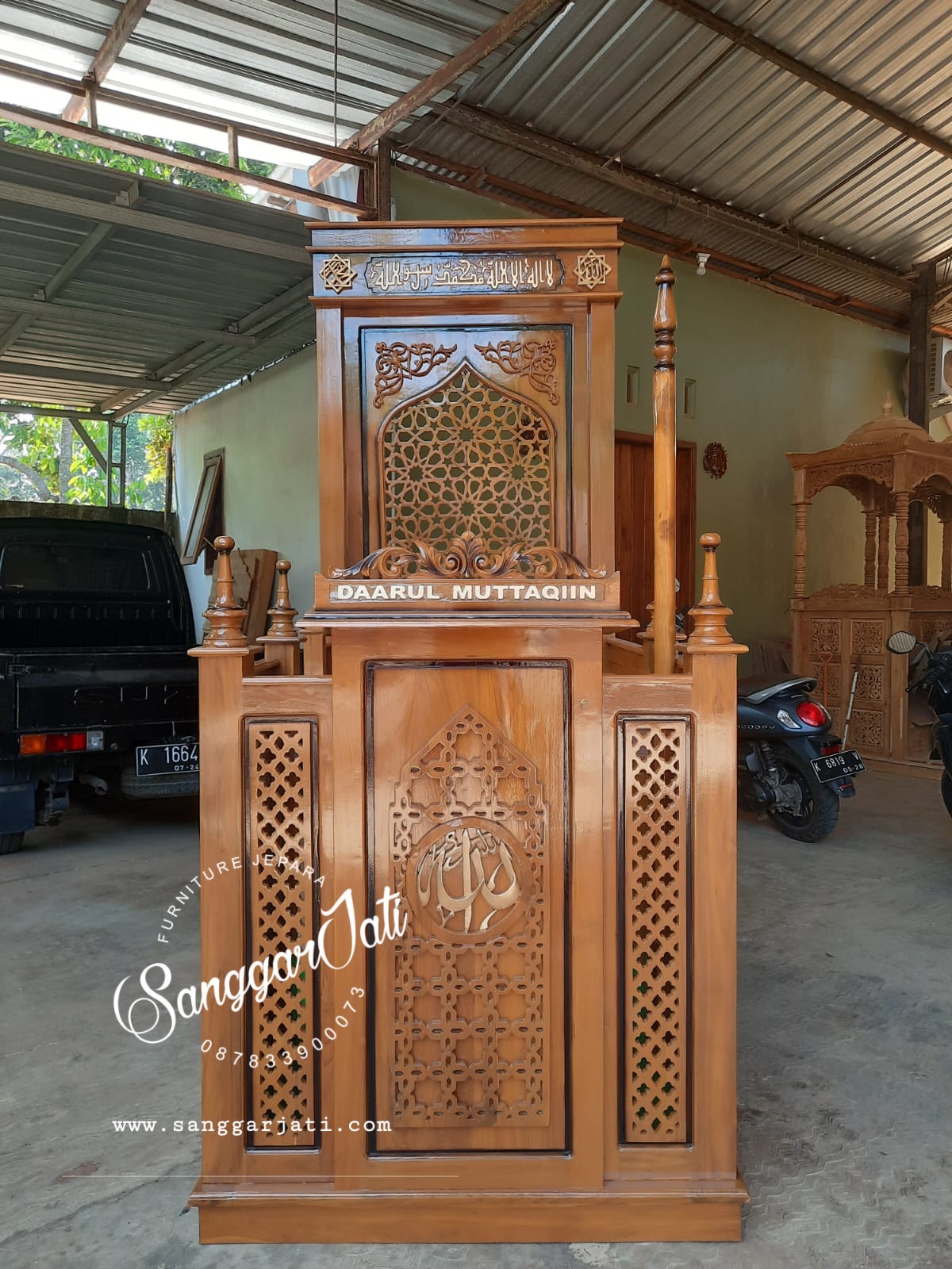 mimbar masjid, mimbar jati minimalis, mimbar masjid terbaru, mimbar murah