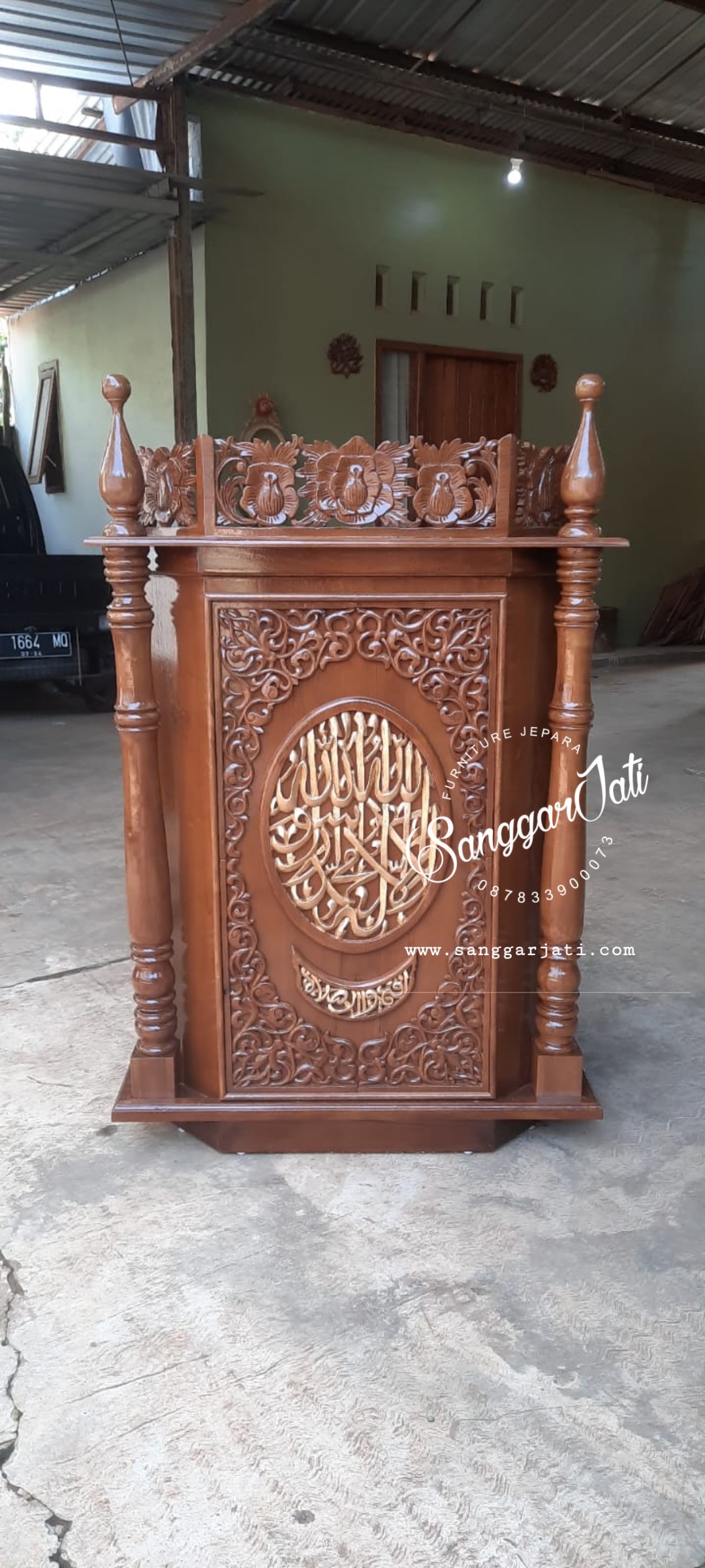 mimbar podium masjid ukiran mimbar masjid, mimbar jati minimalis, mimbar masjid terbaru, mimbar murah