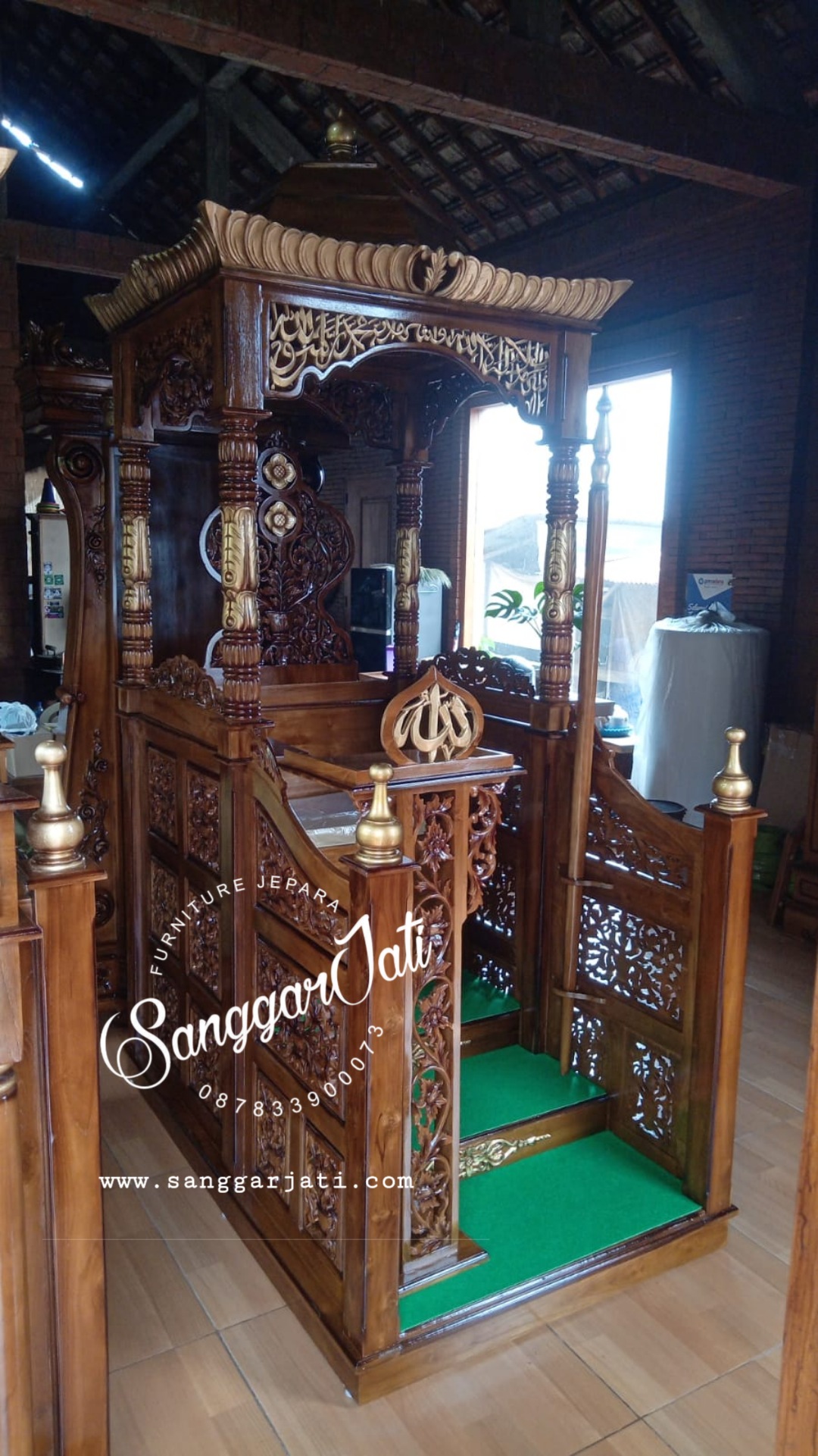 mimbar masjid full ukir mimbar masjid, mimbar jati minimalis, mimbar masjid terbaru, mimbar murah